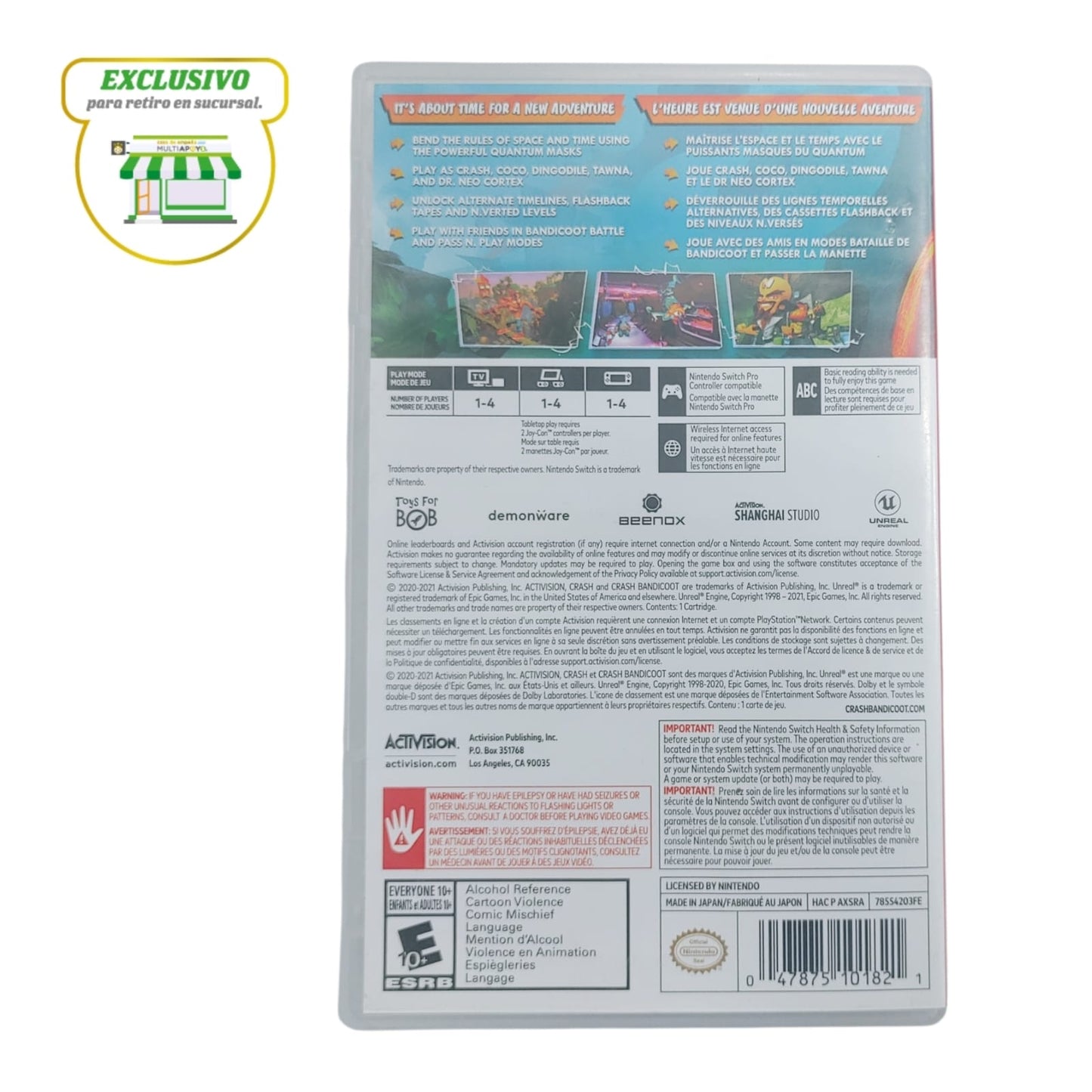 VIDEOJUEGO NINTENDO SWITCH CRASH BANDICOOT
